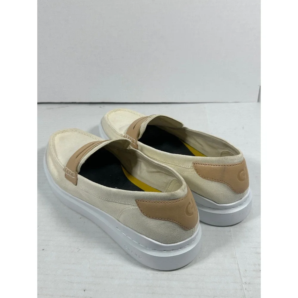 Cole Haan GrandPro Rally Canvas Penny Loafers Mens 12W Cream Tan C34724 Slip On